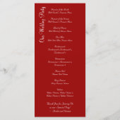 Elegant Flourish Red Wedding Programs Programmakaart (Achterkant)