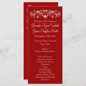 Elegant Flourish Red Wedding Programs Programmakaart (Voorkant / Achterkant)