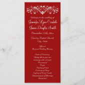Elegant Flourish Red Wedding Programs Programmakaart (Voorkant)
