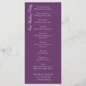 Elegant Flourish Regal Paars Wedding Programs Programmakaart (Achterkant)