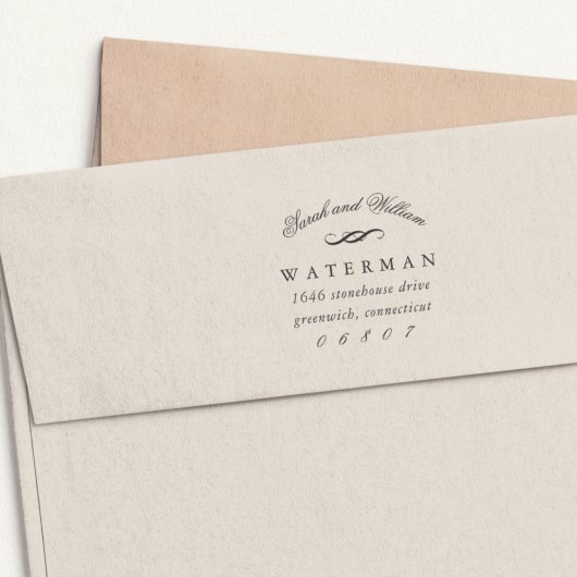 Elegant Flourish | Retouradres Zelfinktende Stempel