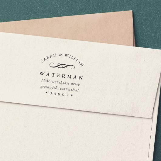 Elegant Flourish | Retouradres Zelfinktende Stempel