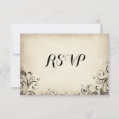 Elegant Flourish Rustic Wedding RSVP-kaarten RSVP Kaartje (Achterkant)