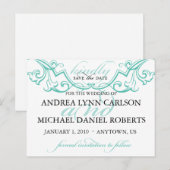 Elegant Flourish Save the Date Briefkaart (Voorkant / Achterkant)