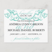 Elegant Flourish Save the Date Briefkaart (Voorkant)