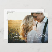 Elegant Flourish Script Photo Save our Date Briefkaart (Voorkant / Achterkant)