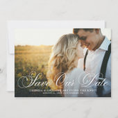 Elegant Flourish Script Photo Save our Date Save The Date (Voorkant)