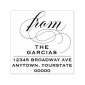 Elegant Flourish Script Retouradres Zelfinktende Stempel (Design)
