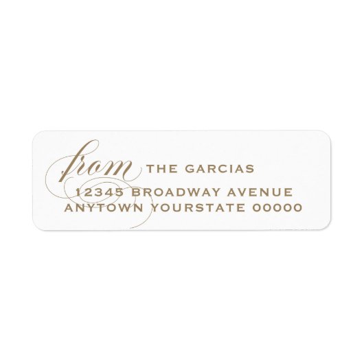 Elegant Flourish Script Return Address Label (Voorkant)