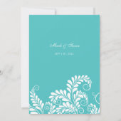 Elegant Flourish Turquoise Chinese Wedding Kaart (Achterkant)