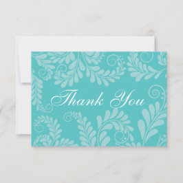 Elegant Flourish Turquoise Wedding Dank je wel Bedankkaart