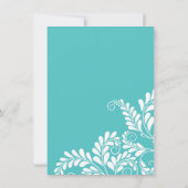 Elegant Flourish Turquoise Wedding Invitation Kaart (Achterkant)