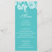 Elegant Flourish Turquoise Wedding Menus Menu (Voorkant)