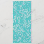 Elegant Flourish Turquoise Wedding Menus Menu (Achterkant)