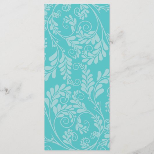 Elegant Flourish Turquoise Wedding Menus Menu (Achterkant)