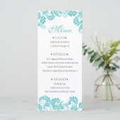 Elegant Flourish Turquoise Wedding Menus Menu (Staand voorkant)