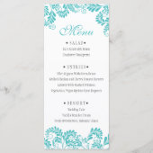 Elegant Flourish Turquoise Wedding Menus Menu (Voorkant)