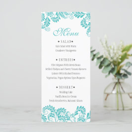 Elegant Flourish Turquoise Wedding Menus Menu