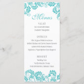 Elegant Flourish Turquoise Wedding Menus Menu (Voorkant)