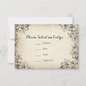  Elegant Flourish Wedding Entree Card RSVP Kaartje (Voorkant)