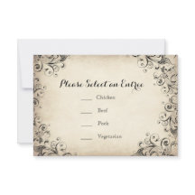  Elegant Flourish Wedding Entree Card