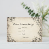  Elegant Flourish Wedding Entree Card RSVP Kaartje (Staand voorkant)