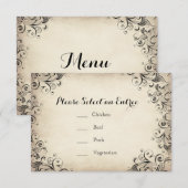  Elegant Flourish Wedding Entree Card RSVP Kaartje (Voorkant / Achterkant)