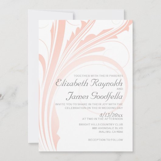 Elegant Flourish Wedding Invitations Kaart (Voorkant)