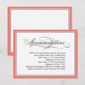 Elegant Flourishes Wedding Accommodations Coral Briefkaart (Voorkant / Achterkant)