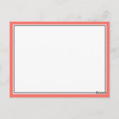 Elegant Flourishes Wedding Accommodations Coral Briefkaart (Achterkant)