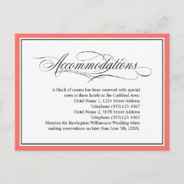 Elegant Flourishes Wedding Accommodations Coral Briefkaart