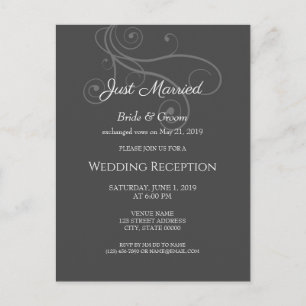 Elegant Flourishes Wedding Reception Eloped Briefkaart