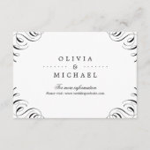 Elegant floury calligraphy bruiloft insert informatiekaartje (Voorkant)