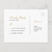 Elegant floury calligraphy vintage bruiloft RSVP Uitnodiging Briefkaart (Achterkant)