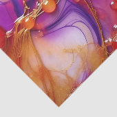 Elegant Flow Abstracte Paarse en gouden vloeistof Tissuepapier (Detail)