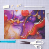 Elegant Flow Abstracte Paarse en gouden vloeistof Tissuepapier (Craft)