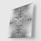 Elegant Flower 25th Silver Wedding Jubileum Vierkante Klok (Hoek)