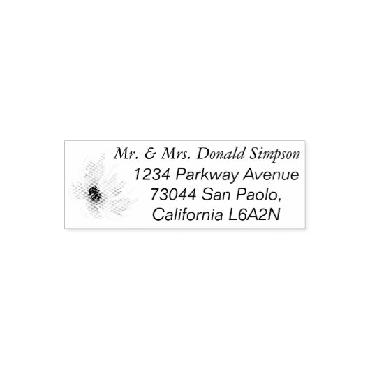 Elegant Flower Address Wedding Zelfinktende Stempel (Design)