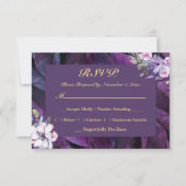 Elegant Flower and Feathers RSVP Kaartje (Voorkant)