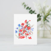 Elegant Flower and Leaves Artwork | Minimal  Briefkaart (Staand voorkant)