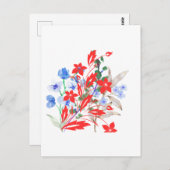 Elegant Flower and Leaves Artwork | Minimal  Briefkaart (Voorkant / Achterkant)