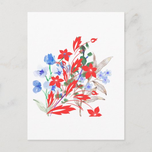 Elegant Flower and Leaves Artwork | Minimal  Briefkaart (Voorkant)