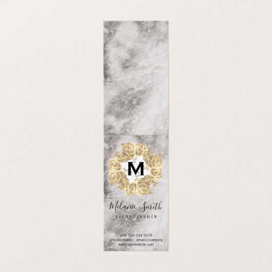 Elegant Flower Arrangement marmer Visitekaartje (Buitenkant ongevouwen)