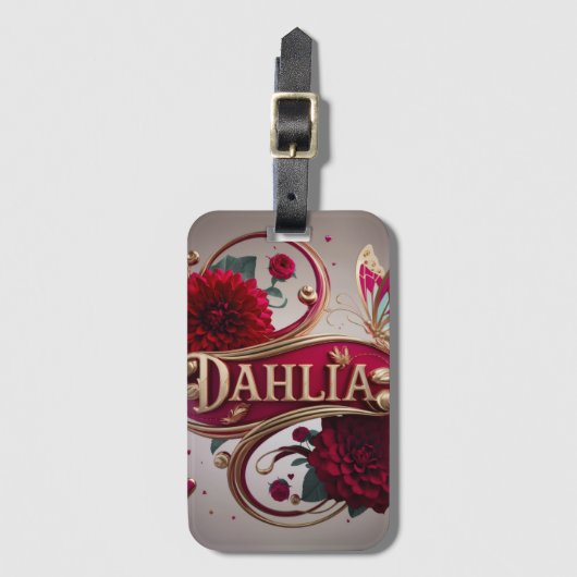 Elegant Flower Art with Gold Accents Bagagelabel (Voorkant (verticaal))