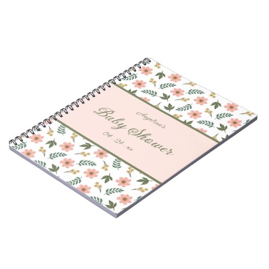 Elegant Flower Baby shower Cadeauslist Notitieboek (Linkerzijde)