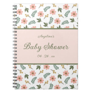 Elegant Flower Baby shower Cadeauslist Notitieboek