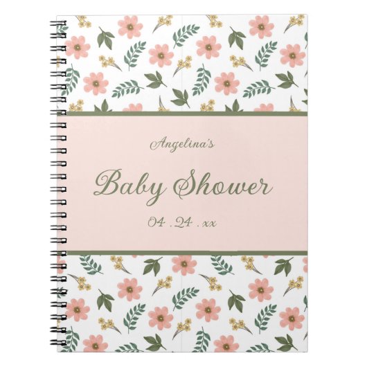 Elegant Flower Baby shower Cadeauslist Notitieboek (Voorkant)