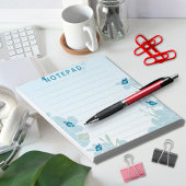 Elegant Flower Blue Background Notitieblok