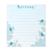Elegant Flower Blue Background Notitieblok (Voorkant)