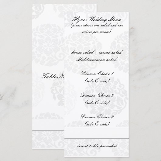Elegant Flower Bouquet Wedding Menus Menu (Voorkant / Achterkant)